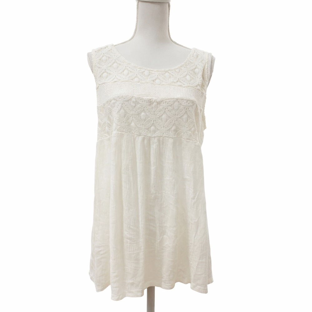 Artesia Ivory Gauze Lace Top XL Romantic Boho Tunic NWT NEW Flowy Feminine